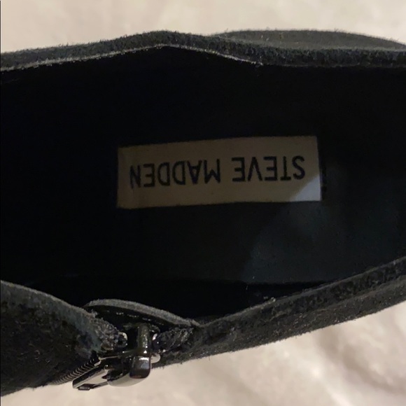 Steve Madden Black Suede Booties - Picture 7 of 10